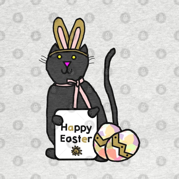 Happy Easter Bunny Ears Cat by ellenhenryart